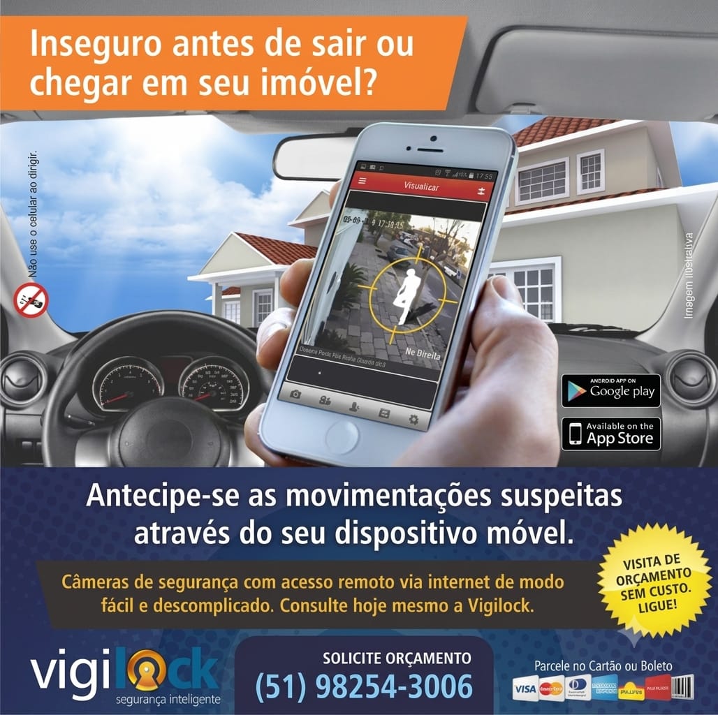 Acompanhe as câmeras da Vigilock em tempo real pelo celular, de onde estiver