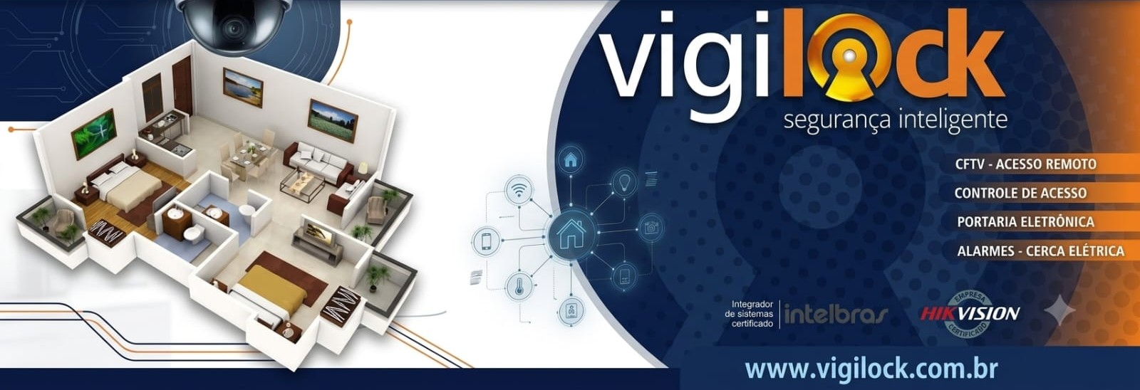 Vigilock — CFTV com acesso remoto, controle de acesso, portaria eletrônica, alarmes e cerca elétrica. Integrador de sistemas certificado Intelbras e Hikvision. www.vigilock.com.br
